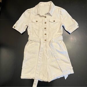 Avec Les Filles White Denim Romper Shorts
Playsuit Utility Belt Anthropologie S